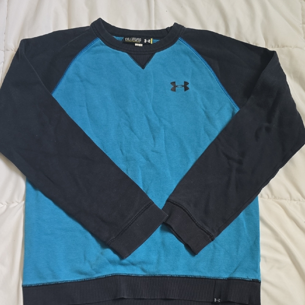 Under Armour Boy's Teal and Black Crewneck Sweater